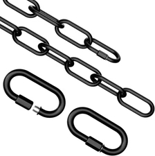 3 Feet Industrial Black Light Fixture Chain, Plant Hanging Chain, with Detachabl