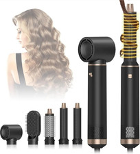 Brush Dryer Hot Air Styler Set, 1.25in Barrel, 1000W, Black/Gold