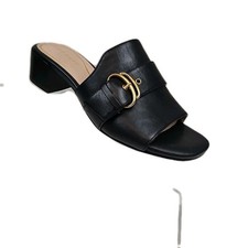 Cole Haan Crosby Slide Sandals Buckle Black Leather Grand 360 Womens Size 6B New
