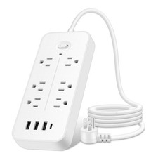 Surge Protector Power Strip 6 AC Outlets USB A Type C 3.94FT Extension Cord US