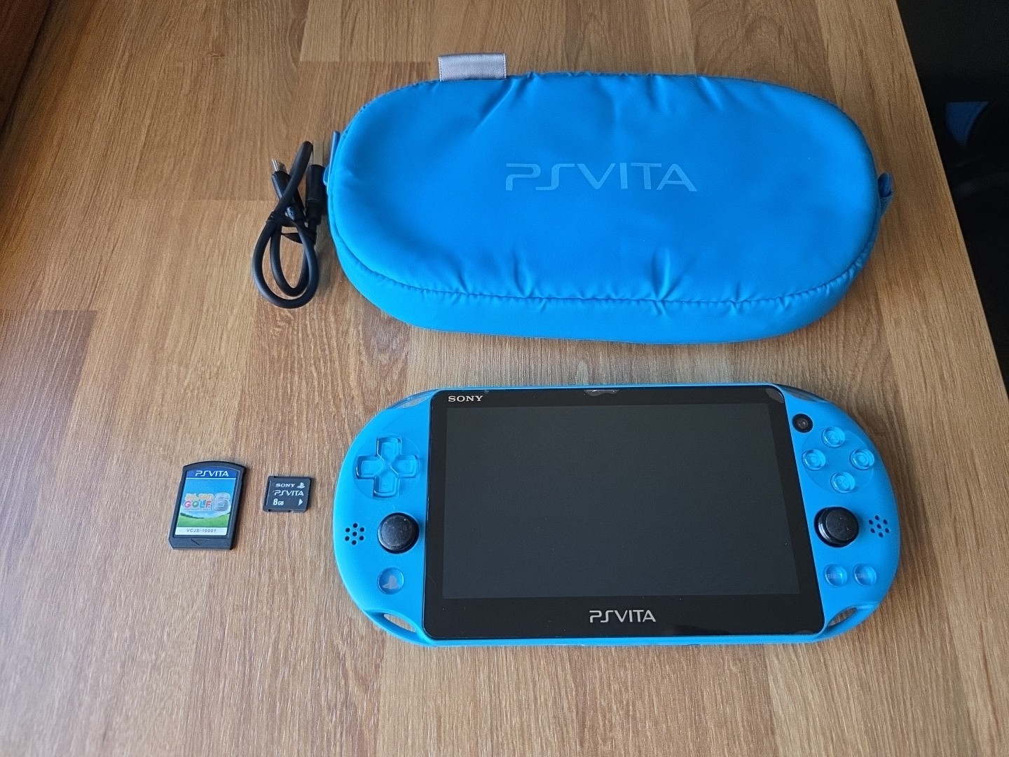 Sony PS Vita 2000 Slim PCH-2000 - Aqua Blue *GREAT* + Charger