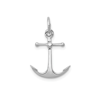 14k White Gold Nautical Anchor Pendant Christian Maritime Symbol for Necklace Ch