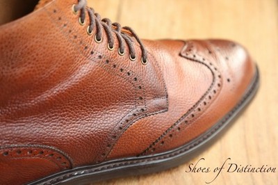 Joseph Cheaney Brown Grain Leather Derby Boots Men's UK 9 F US 10 EU 43