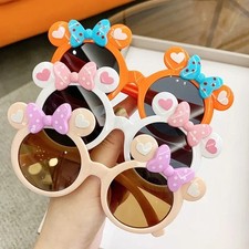Disney Minnie Mickey Mouse Kids Sunglasses Boy Girls Cosplay Anti-UV Glasses