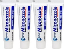 Globe 4 Pack Miconazole Nitrate 2 Antifungal Cream, Cures Most Athletes Foot.