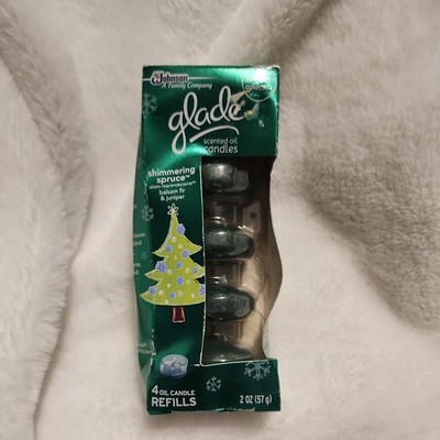 Glade Scented Shimmering Spruce Oil Candles 4 Refills Discontinued