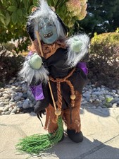Decorative kitchen witch, old good luck witch doll, Halloween Spooky Scary 22  