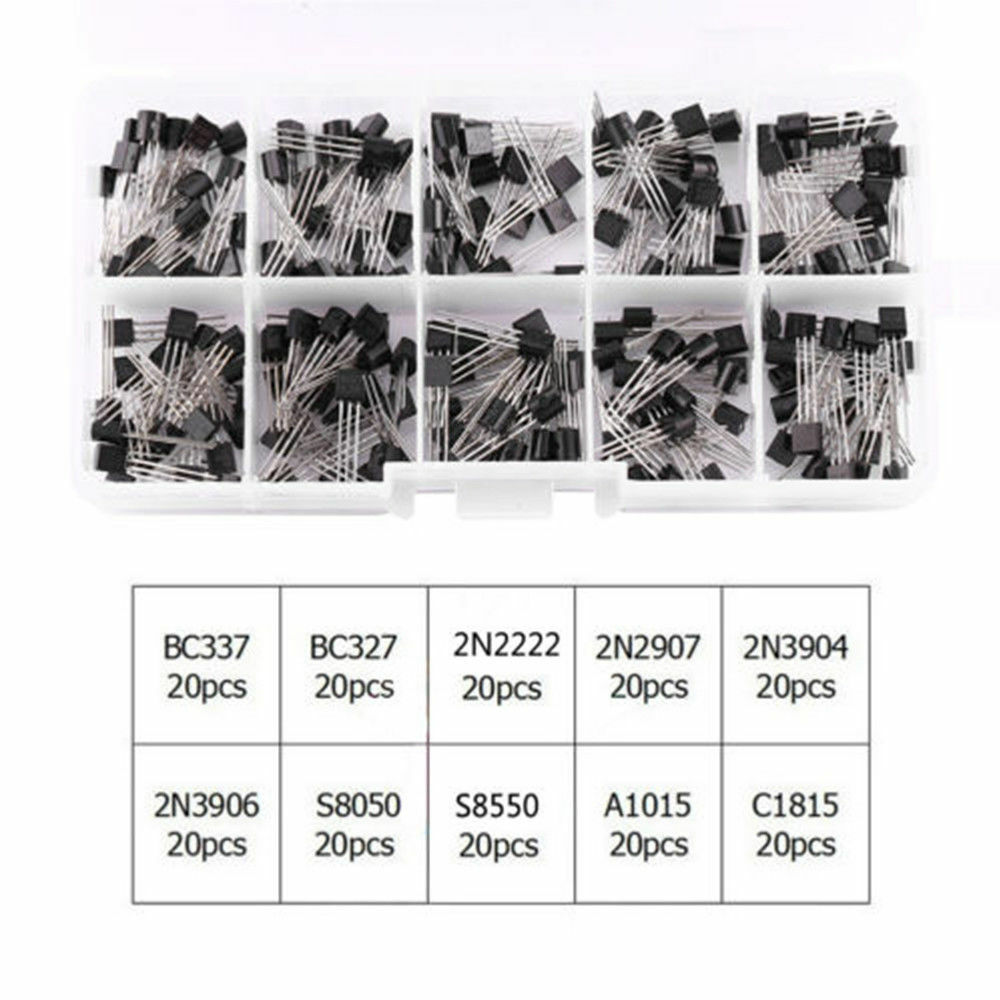 Bc547 Transistor 200-Piece Transistor Assortment Kit - 10 Values NPN ...
