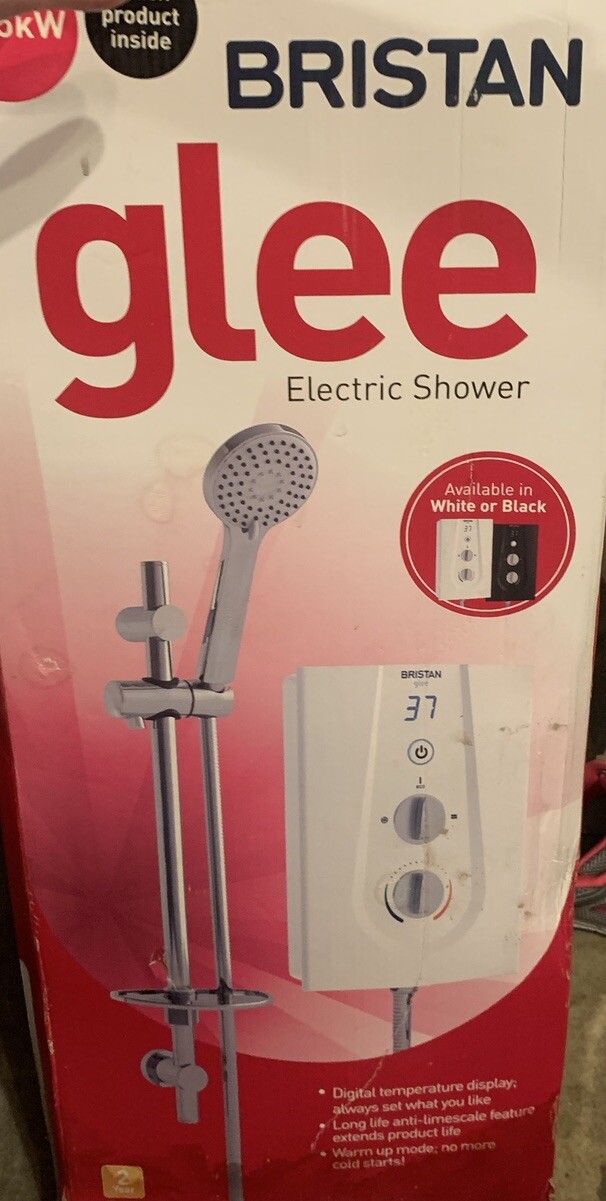 Bristan Electric Shower Head Digital Display Riser Rail Glee 10.5kw Black eBay