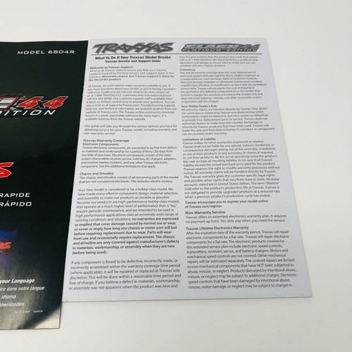 Traxxas Slash 4x4 Edición Platino Modelo 6804R Guía de Inicio Rápido Paquete Manual Nuevo - Imagen 11 de 12