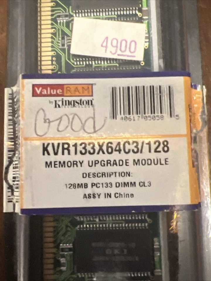 KINGSTON DESKTOP RAM MEMORY DIMM 128MB PC133 KVR133X64C3/128 133MHZ 168-Pin - Image 2 of 4
