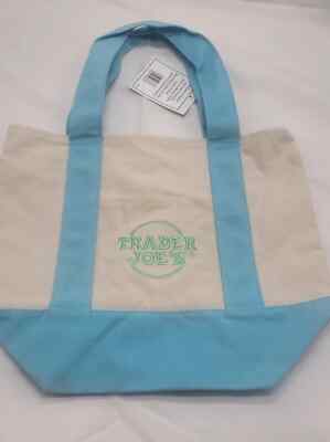 Trader Joe s - Mini Pastel Canvas Tote Bag - Light Blue - Ltd Edition 2025 - NEW
