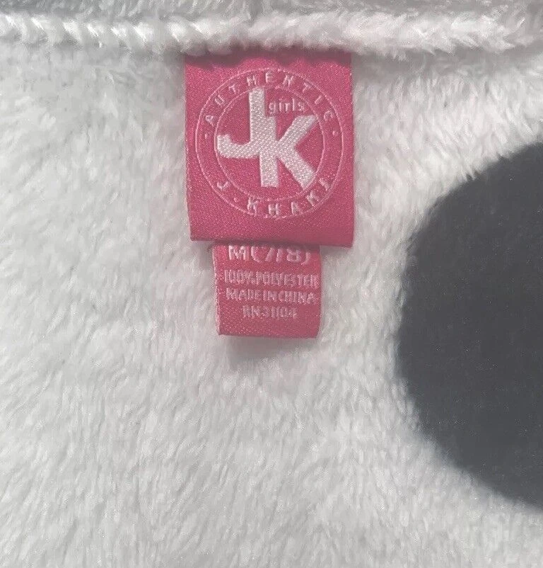 NUEVA bata de felpa J. Khaki para niñas ~ talla M (7/8) ~ blanca con lunares multicolores nueva con etiquetas Foto 4 de 4