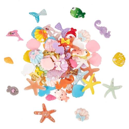 Seaside Super Mix Seahorse Shells Starfish Mermaids Embellishments Dolphins Fish - Picture 1 of 11