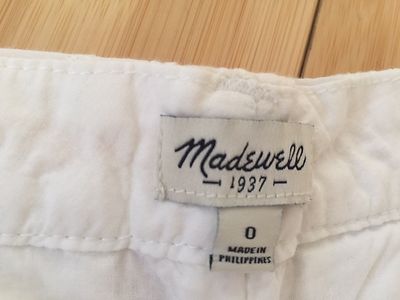 Short Femme Madewell Blanc à Oeillets - Taille 0 (XS) - Occasion Très Bon état