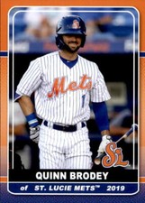 2019 St. Lucie Mets Grandstand #3 Quinn Brodey Glendale California Baseball Card