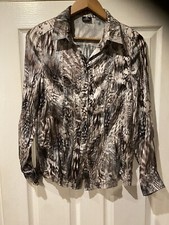 Stunning Barbara Lebek Animal Print Blouse Size 14, Rrp 60£