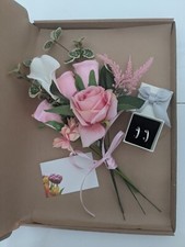 Bouquet Letter Box Pink Silk Flowers & Earrings - Gift Hamper 