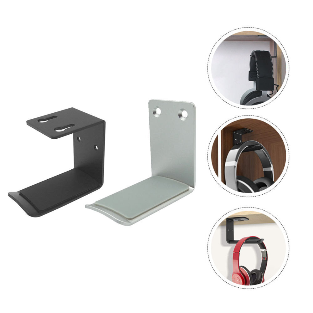 2PCS Headphone Hanger Hook Desktop Headphone Holder Wood Gaming Headset Stand