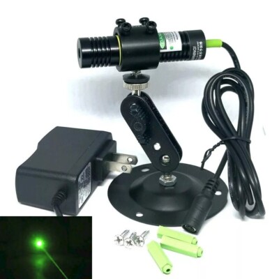 532nm 100mW Green Focus Dot Locator Laser Module Clear Positioning w/ Holder
