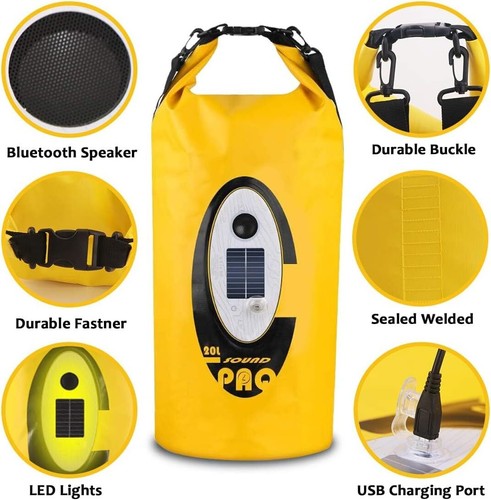 20L Wireless Speaker Backpack Waterproof Fishing Hiking Floate Camping Dry Bags - Picture 9 of 17