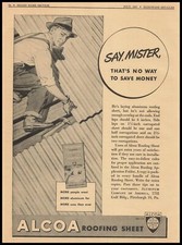 1947 Aluminum Company Of America Pittsburgh Alcoa Roofing Sheet Vintage Print Ad
