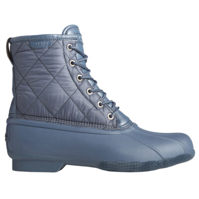 Sperry Saltwater Quilted Round Toe Duck Rain  Mens Blue Casual Boots STS23703