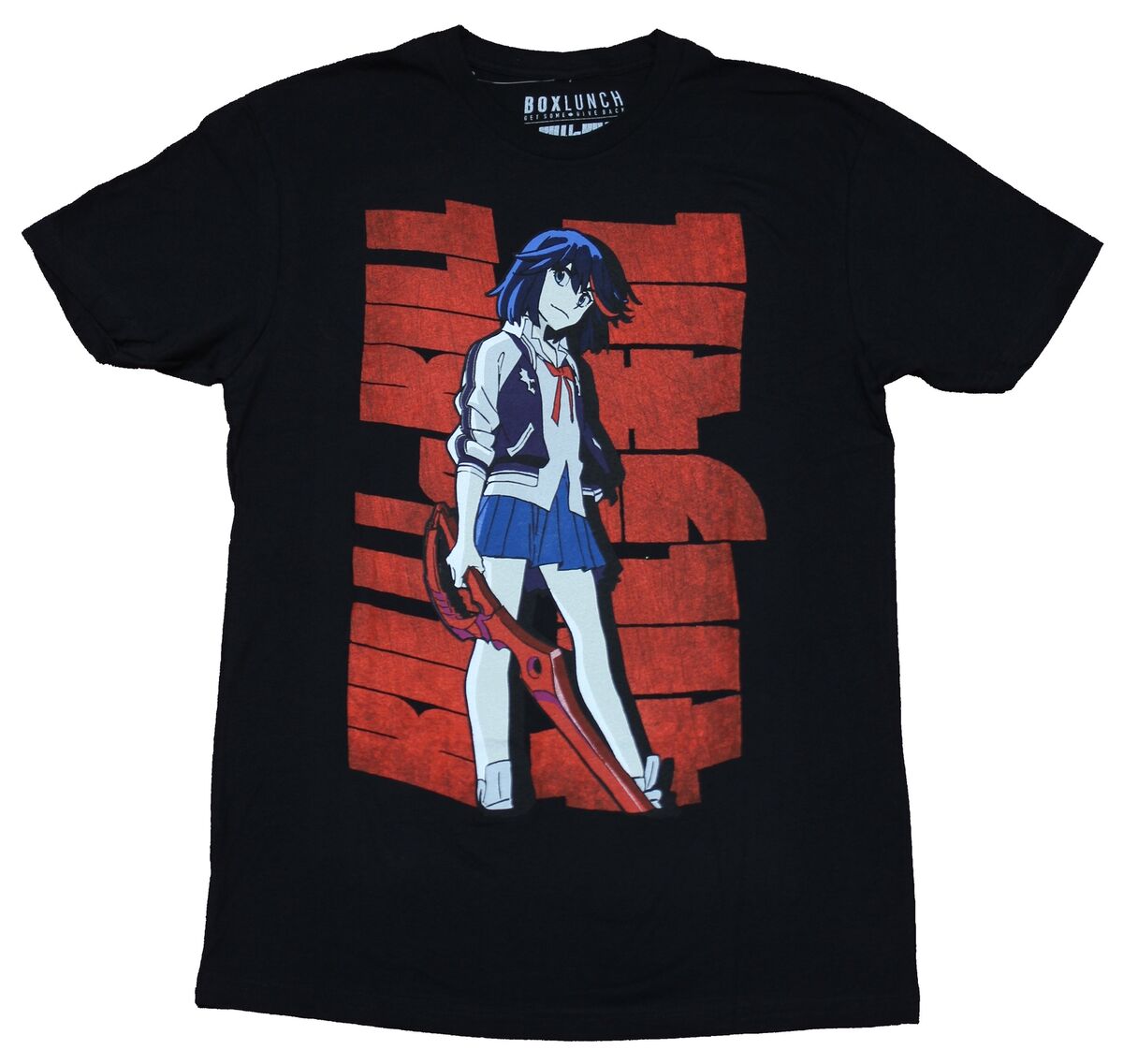 Kill La Kill Mens T-Shirt - Ryuko Matoi Standing Over Words Kill La Kill Mens T-Shirt - Ryuko Matoi Standing Over Words