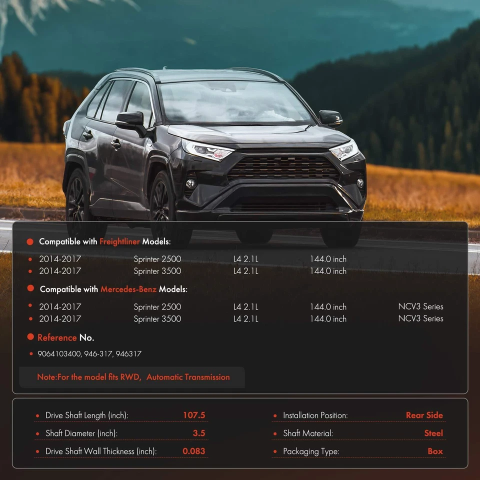 Conjunto de eje de transmisión trasero para Freightliner Mercedes-Benz NCV3 Sprinter 2500 tracción trasera Foto 2 de 4