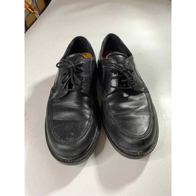 Ecco Leather Black Lace Derby Dress Shoes Men display picture 1