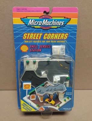 Micro Machines Street Corners Shell Service Station Playset New GALOOB 1992
