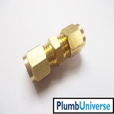 6mm Brass Compression Coupler Straight Plumbing
