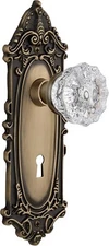 Nostalgic Warehouse Victorian Plate with Keyhole & Interior Crystal Door Knob