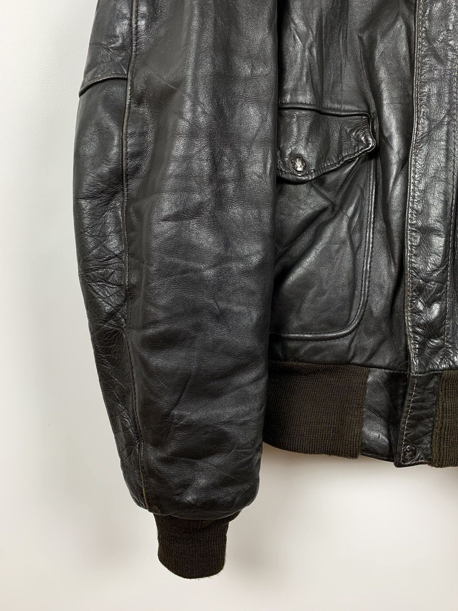 Men's Vintage Schott I-S 674 M-S Leather Flight Jacket Size