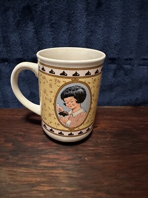 Vintage Hersheys Mug Young Girl With Ice Cream ''Sharing The Good Things'' Retro