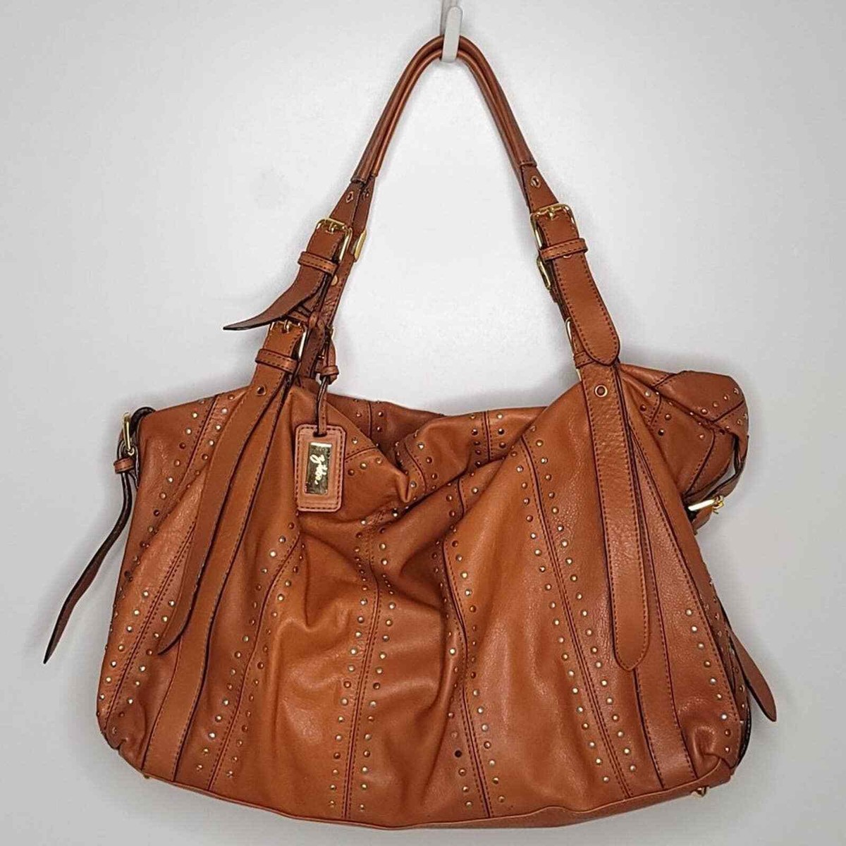 Zibba Slouchy Zipper Purse Bag Tan Brown Gorgeous!! UK