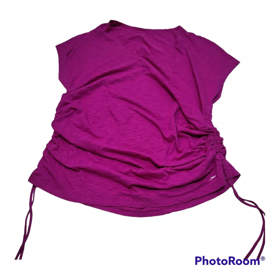 Camiseta de playa Speedo para mujer XL púrpura acanalada lazos laterales camisa de natación Foto 3 de 4