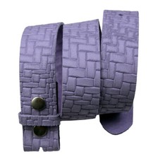 Gürtel Leder Wechselgürtel Flechtmuster Prägung Lila 90cm -120cm