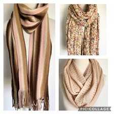 KNIT SCARVES PINK ALTAR'D STATE ANN TAYLOR INFINITY LONG NEOPOLITAN PORTOLINO