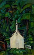 First Nations Church Painting by Emily Carr Art Reproduction