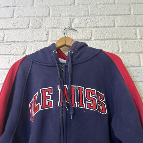 Ole Miss Dri Fit Full Zip Polyester Hoodie Size Medium PreOwned Good