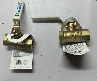 [2-Pack] Watts 1/2'' LFFBV-4 Brass Ball Valve Full Port IPS Threaded 600 WOG