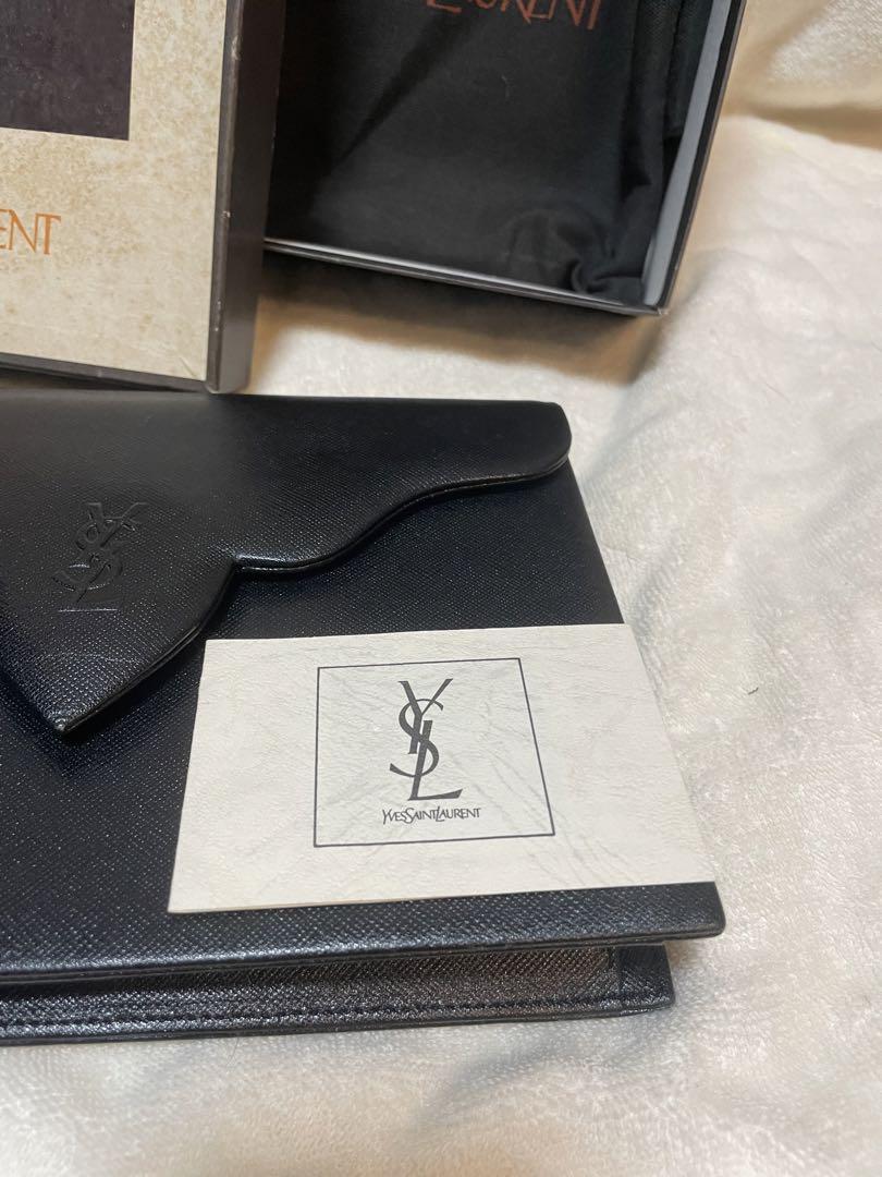 Autentica pochette Yves Saint Laurent in pelle saffiano con scatola e dust bag