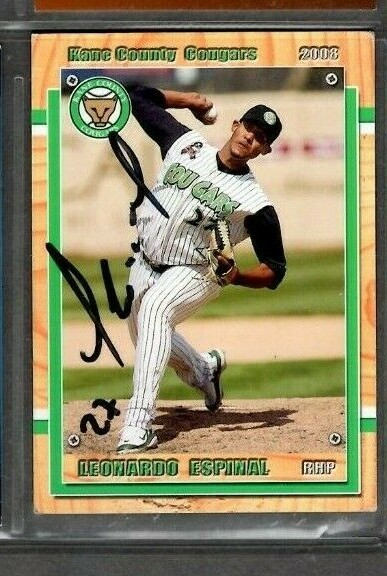 2008 Grandstand Leonardo Espinal Kane County Cougars Card Signed