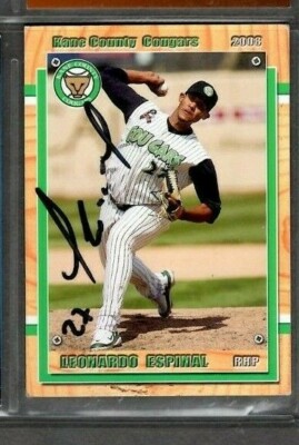 2008 Grandstand Leonardo Espinal Kane County Cougars Card Signed
