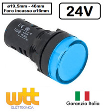 Segnalatore indicatore spia luminosa a LED BLU 24V da pannello