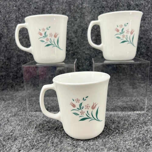 EUC Set of 3 Vintage Corning Ware Corelle ROSEMARIE Coffee Tea Cups Mugs