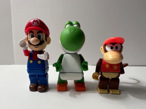 Super Mario Bros. Lotof3: Mario,Yoshi Diddy Kong Mini Figures 2011 Nintendo KNEX - Afbeelding 1 van 6