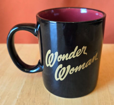DC Comics Wonder Woman Mug Cup 20 OZ Black Gold Red EXC Condition