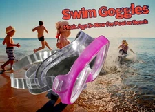 Kids Pink Princess Swim Goggles Pool Beach Lake Swimming New Age 3+